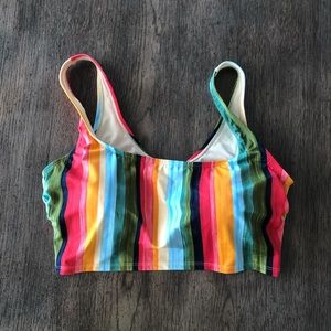 BEACH BETTY SCOOP NECK BIKINI TOP - MULTI COLOR 1X